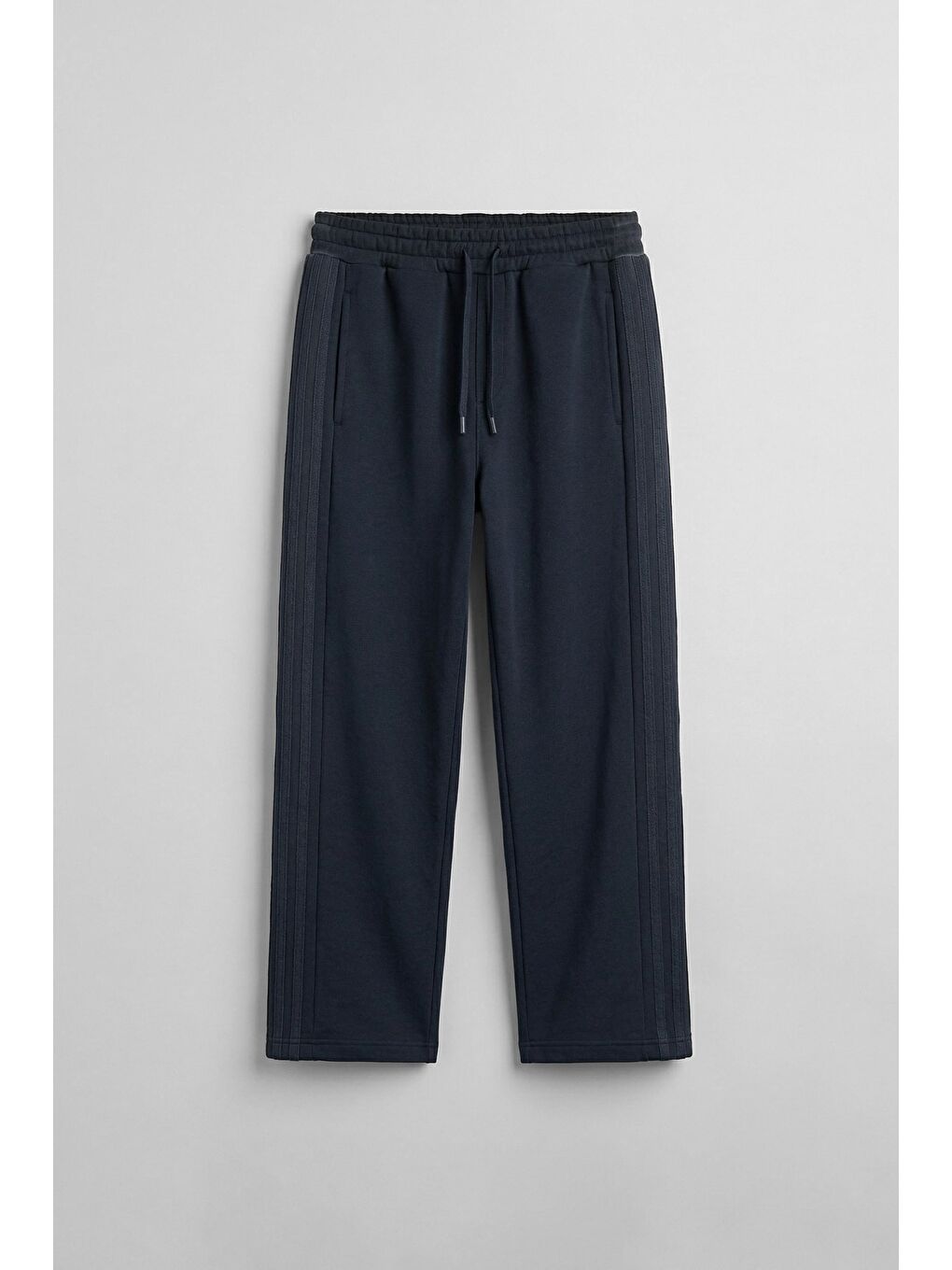 Erkek Baggy Fit Yan Şerit Fitilli Eşofman Altı Lacivert