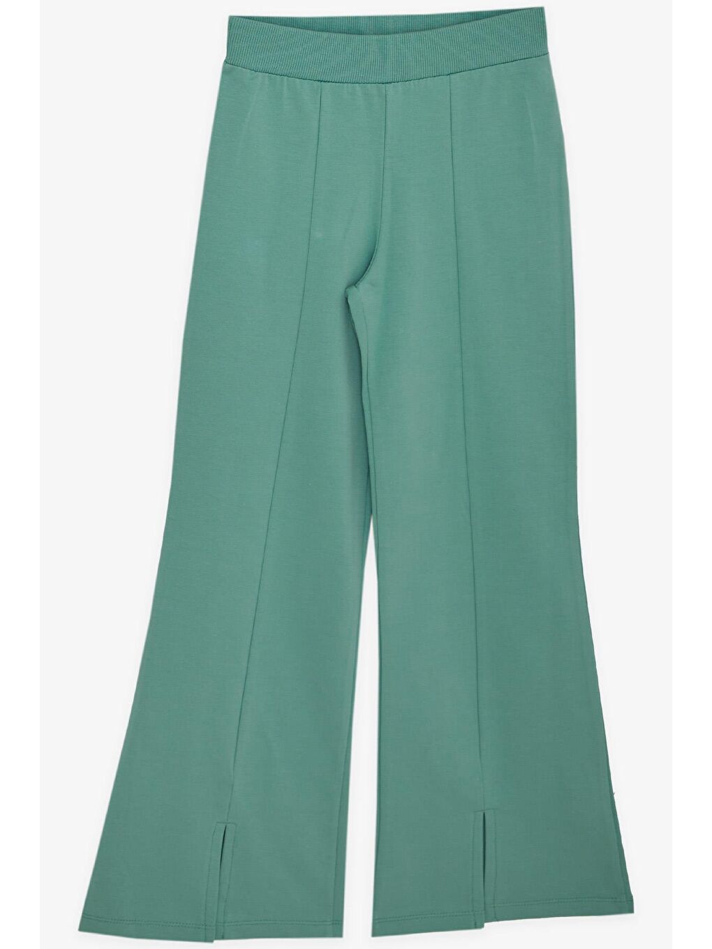 Turkuaz Kız Çocuk Pantolonlu Takım Yazı Baskılı Yırtmaçlı Mint Yeşili (10-13 Yaş)-3