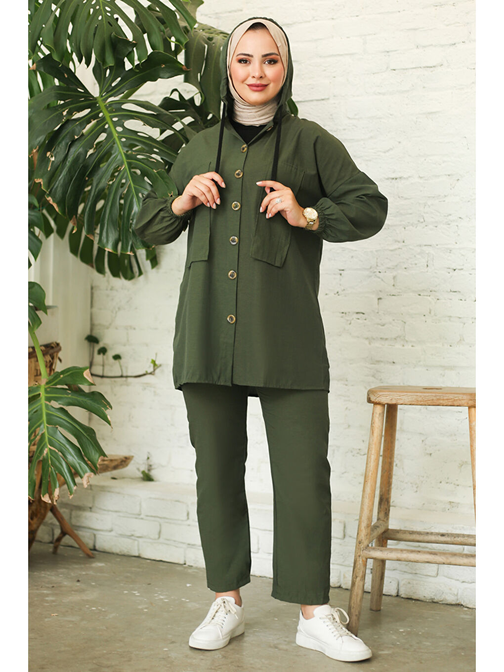 Tunik Pantolon İkİli Takım Haki - 27290-1