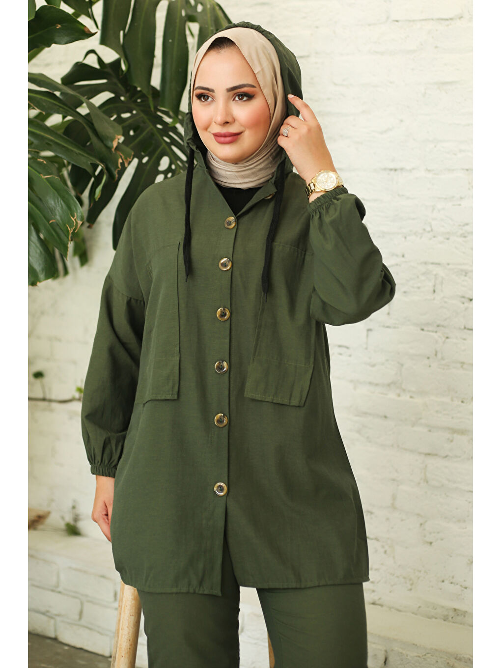 Tunik Pantolon İkİli Takım Haki - 27290-2