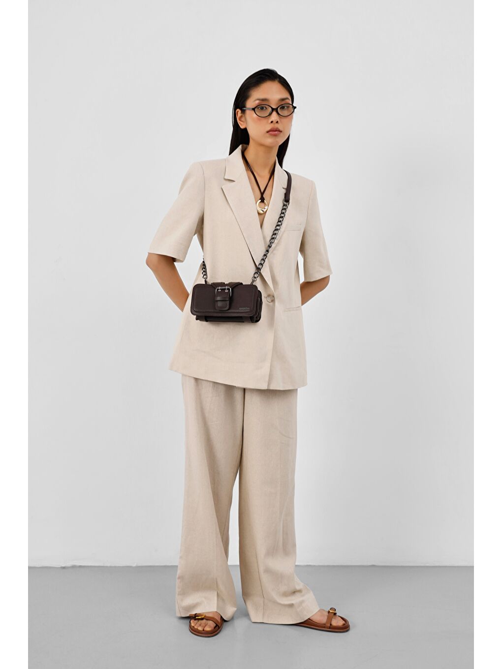 Kahverengi Movo Çok Gözlü Çapraz Çanta Kahve-4