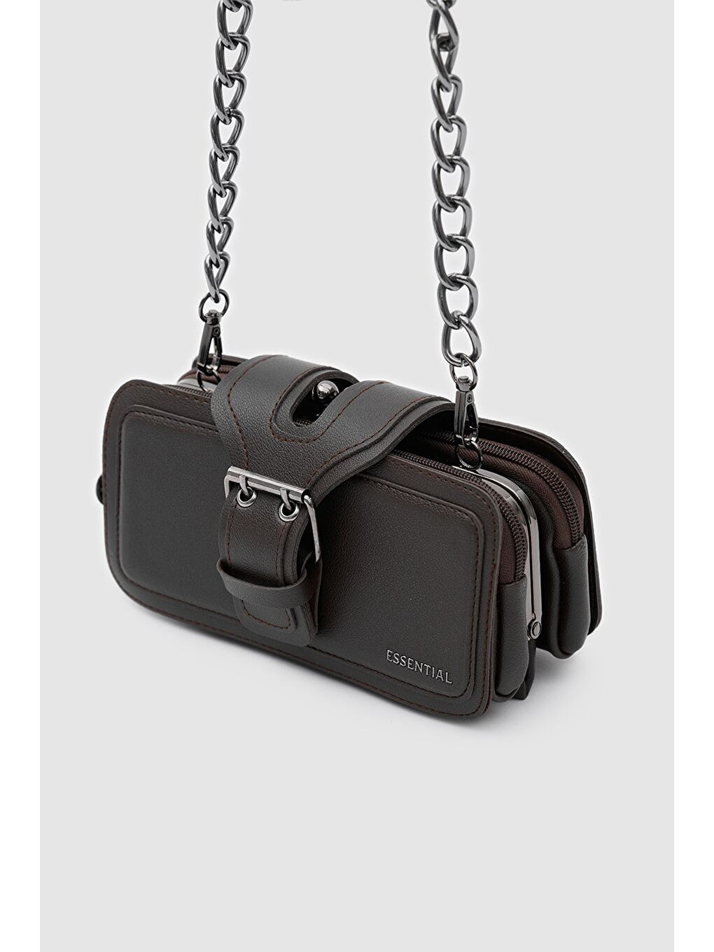 Kahverengi Movo Çok Gözlü Çapraz Çanta Kahve-6