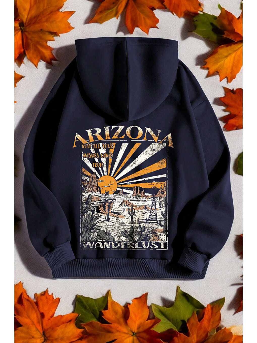 uyguntarz Lacivert Arizona Baskılı Unisex Oversize Sweatshirt - 1