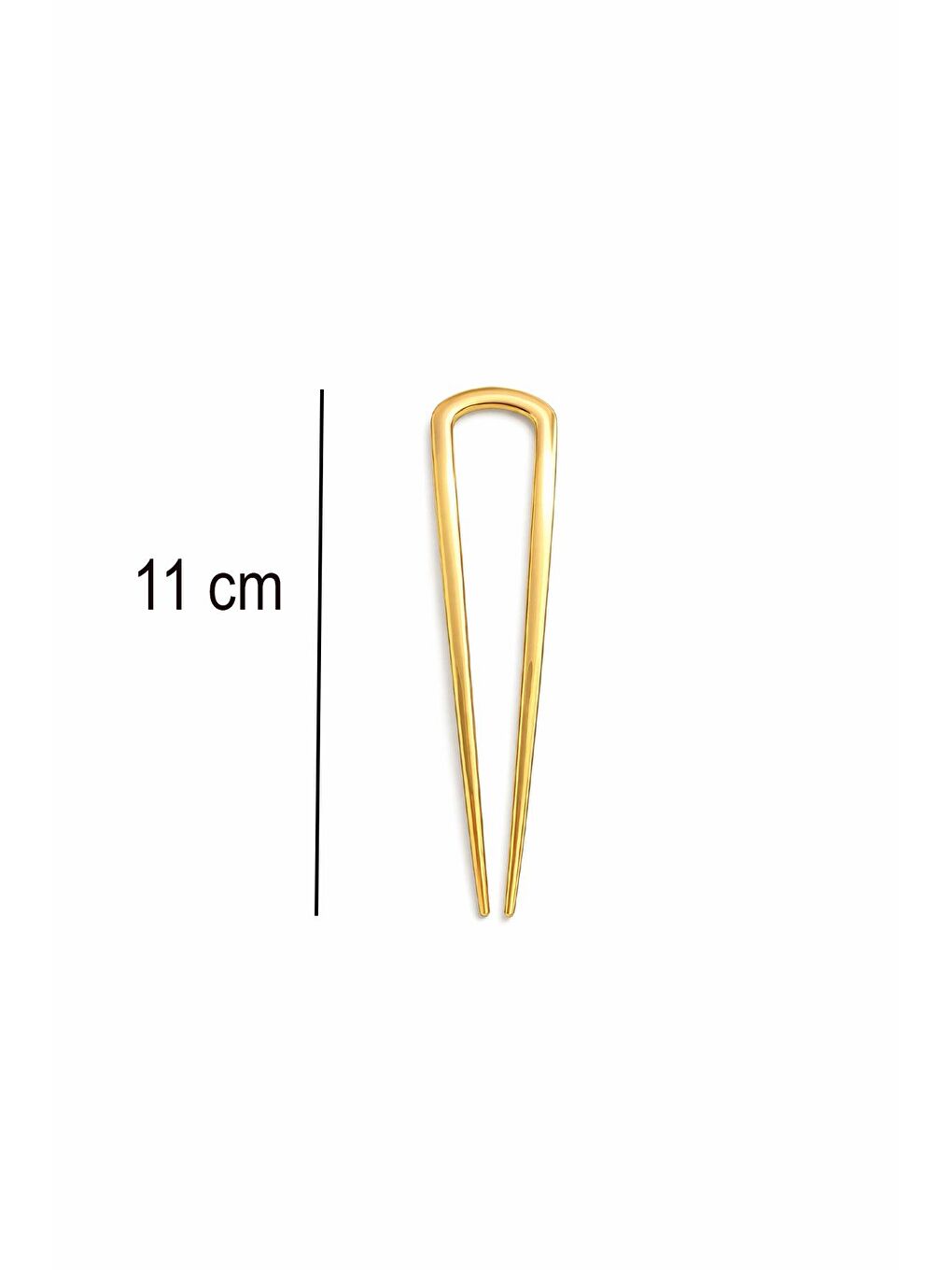 Sarı Plain Parlak Metal U Topuz Tokası-5