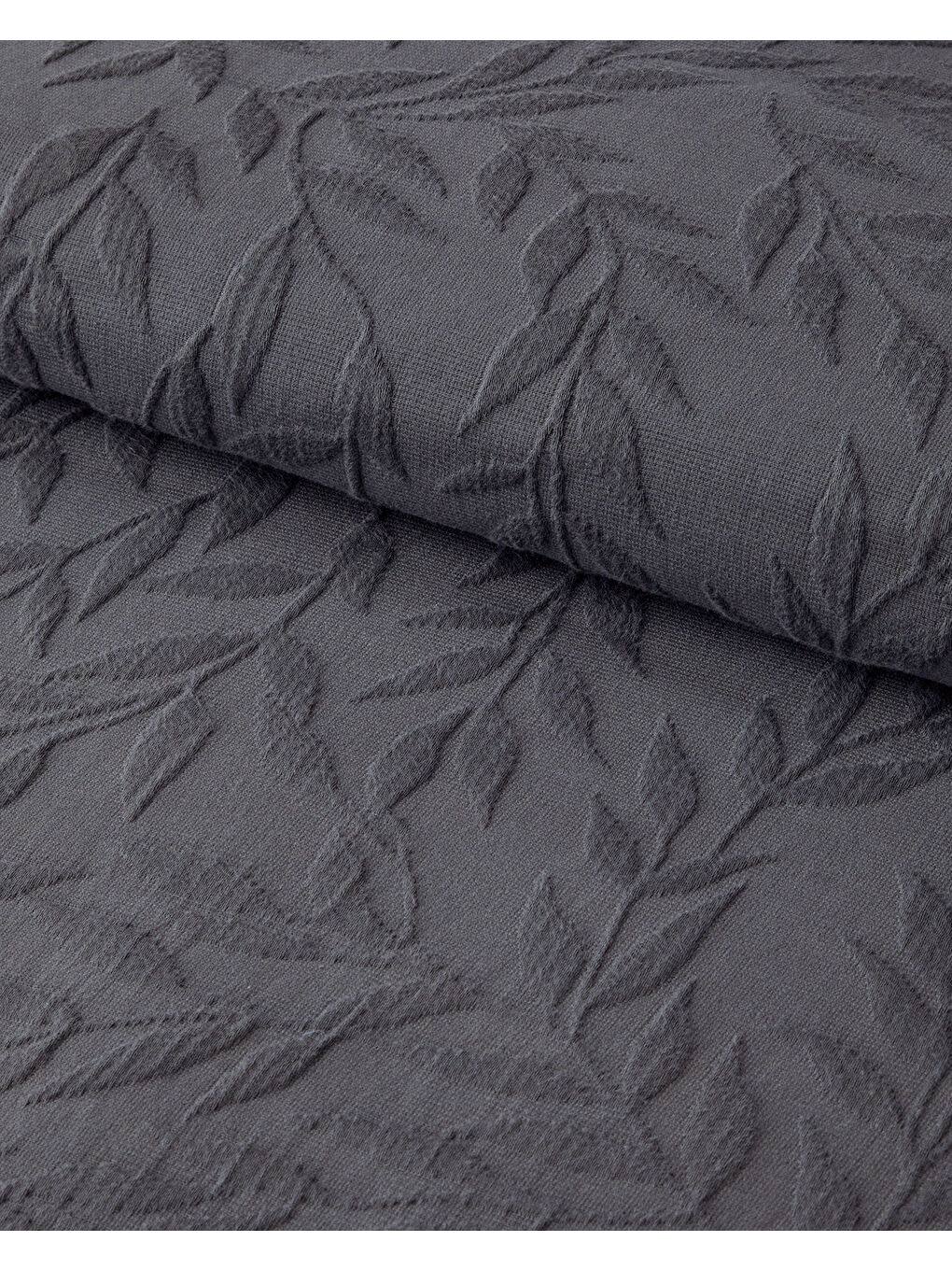 Alvin Pamuklu Fırfırlı Çift Kişilik Yatak Örtüsü Takımı Antrasit-2