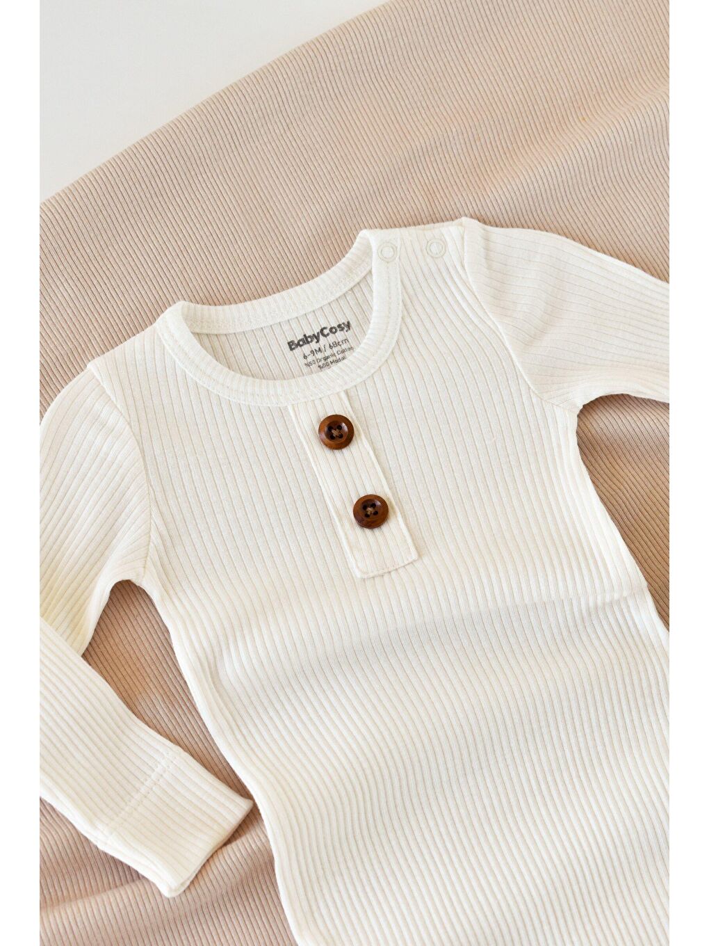 Ekru Modal Uzun Kollu Tulum-1