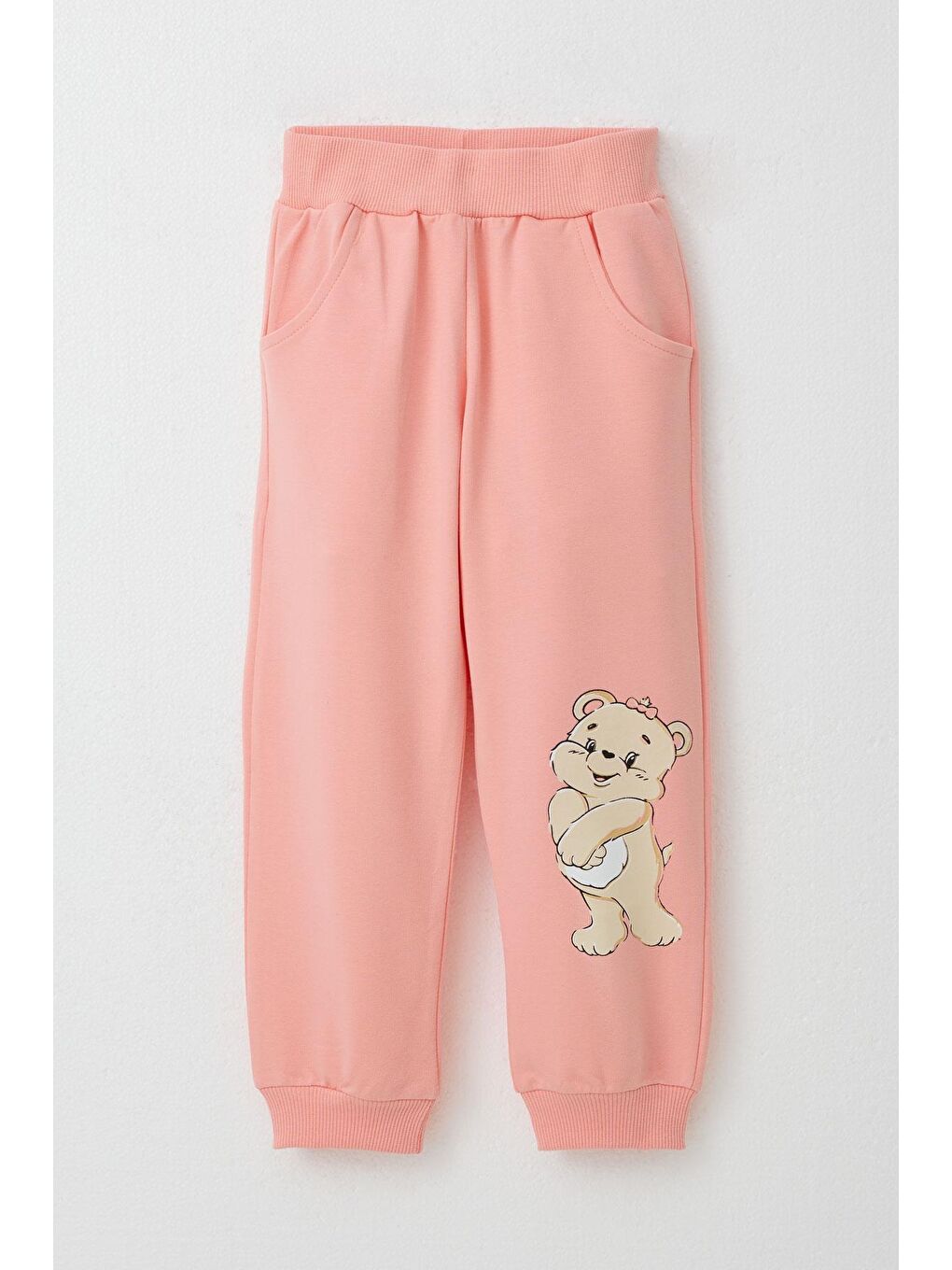 Pembe Kız Bebek Eşofman Takım Eğlenceli Ayıcıklar Baskılı Somon (1.5 Yaş)-2