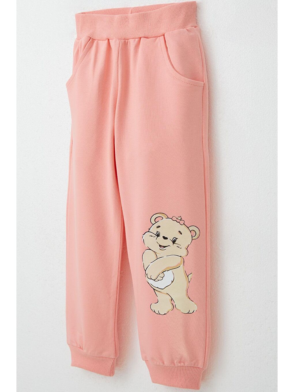 Pembe Kız Bebek Eşofman Takım Eğlenceli Ayıcıklar Baskılı Somon (1.5 Yaş)-6