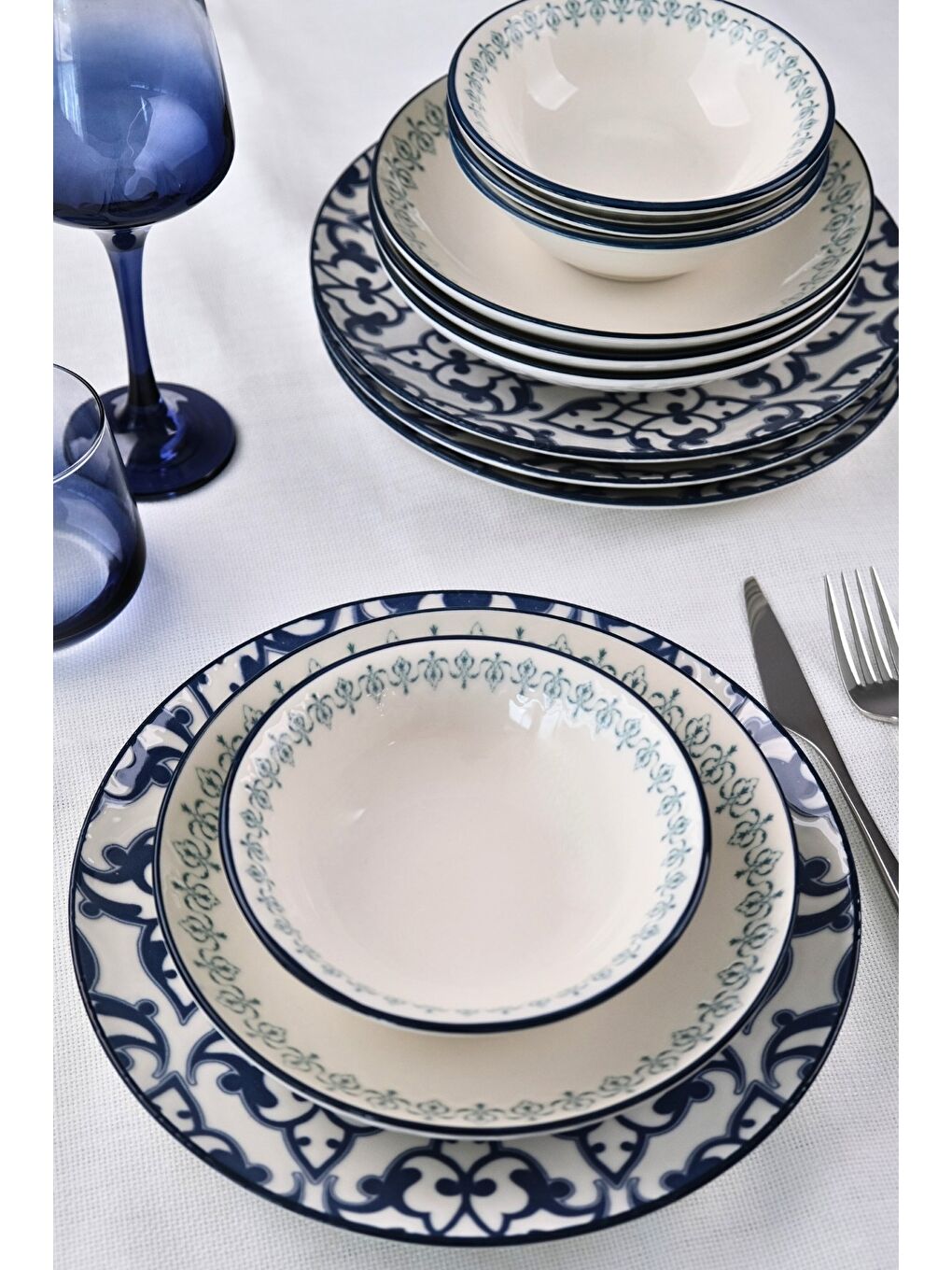 Beyaz Porselen Mia Yemek Takımı 4 Kişilik 12 Parça TVL12YKPRS1219