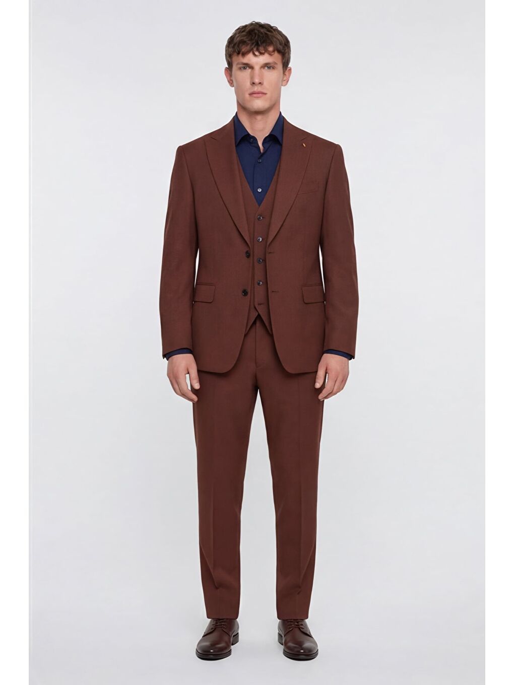 Kahverengi Erkek Klasik Takım Elbise-1