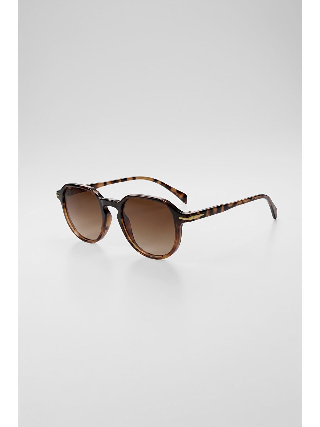 Unisex Retro Oval Asetat Çerçeve Güneş Gözlüğü Kahverengi-1