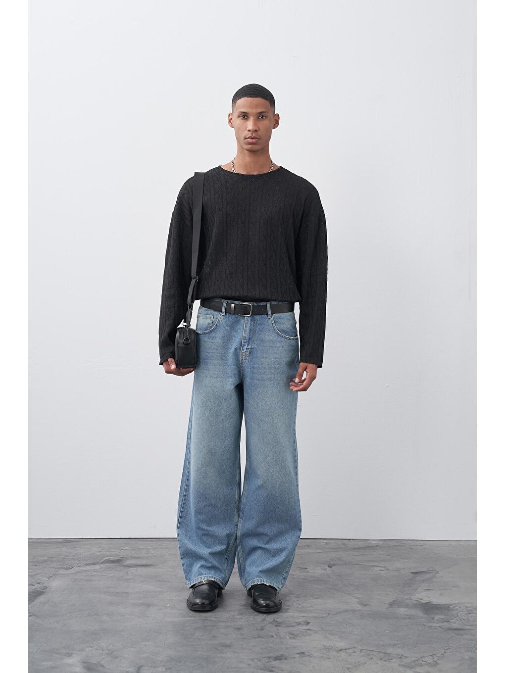 Orta Mavi Baggy Fit Jeans