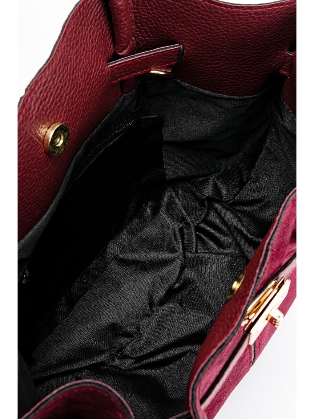 Süet Kemer Detaylı Else Kadın Kol Çanta Bordo-4