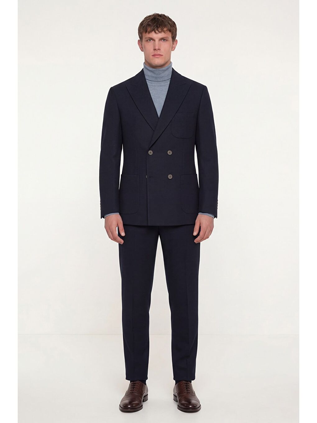 Lacivert Erkek Klasik Takım Elbise-1