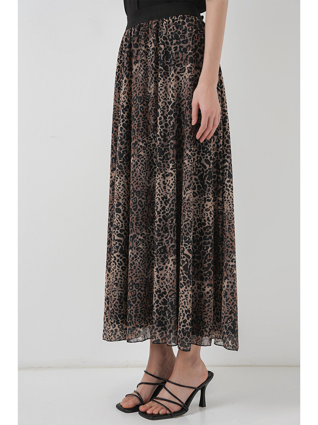 8032 Uzun Şifon Etek - Bej-3