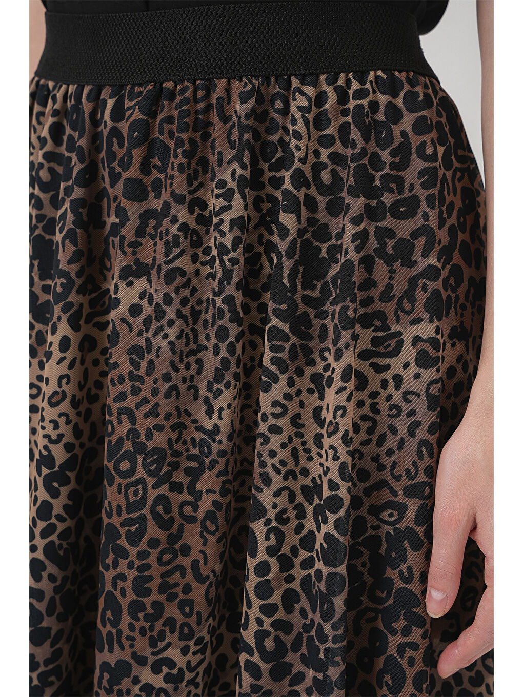 8032 Uzun Şifon Etek - Bej-4