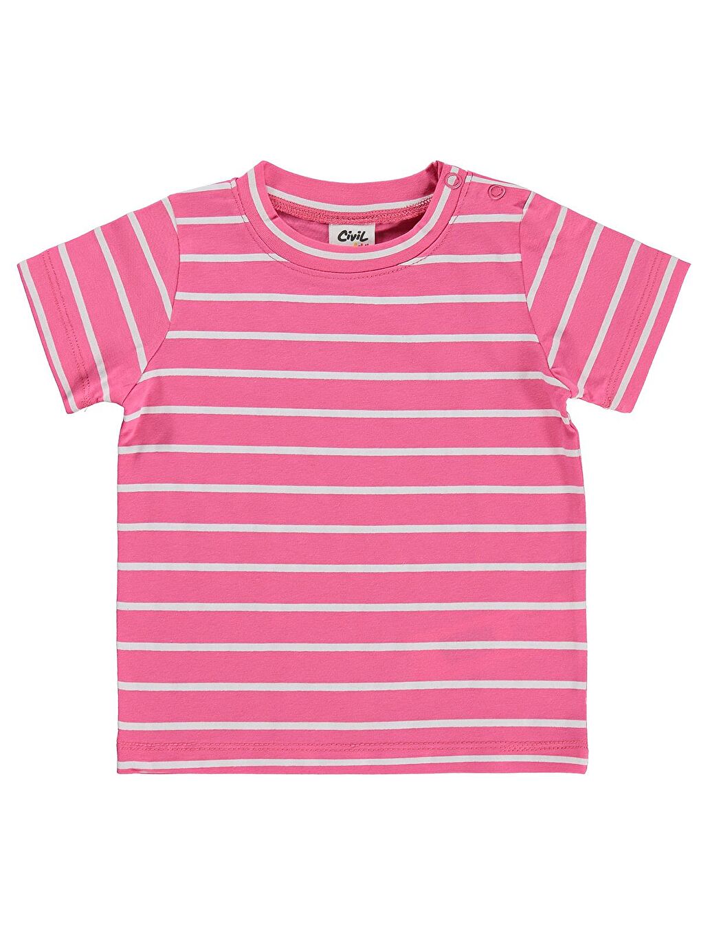 Fuşya Baby Çizgi Emp Deniz Kızı 6-18 Ay Tişört - Fusya