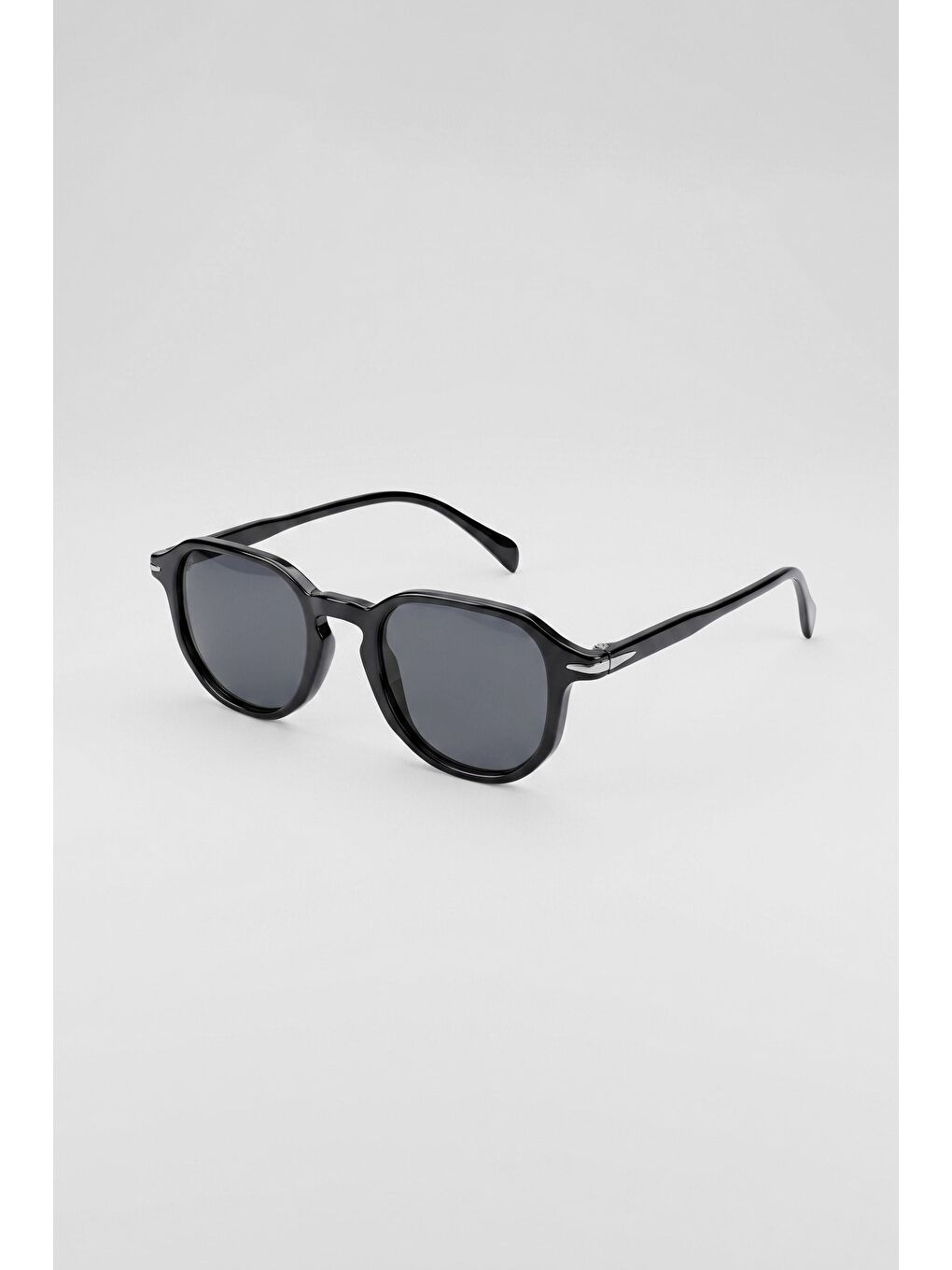 Unisex Modern Oval Kemik Çerçeve Güneş Gözlüğü Siyah-1