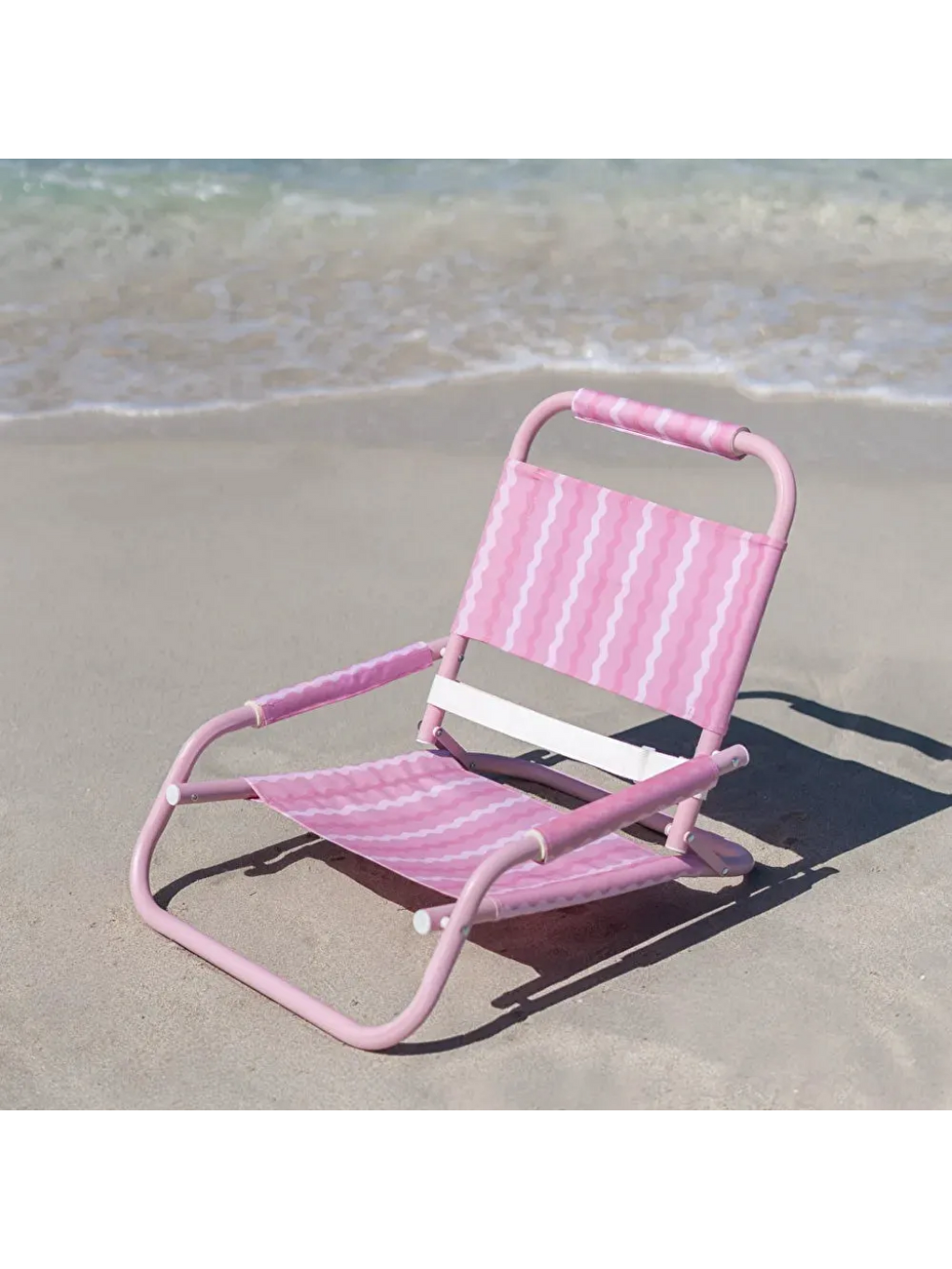 Pembe Alçak Katlanabilir Plaj Sandalyesi Bambina Pink-1