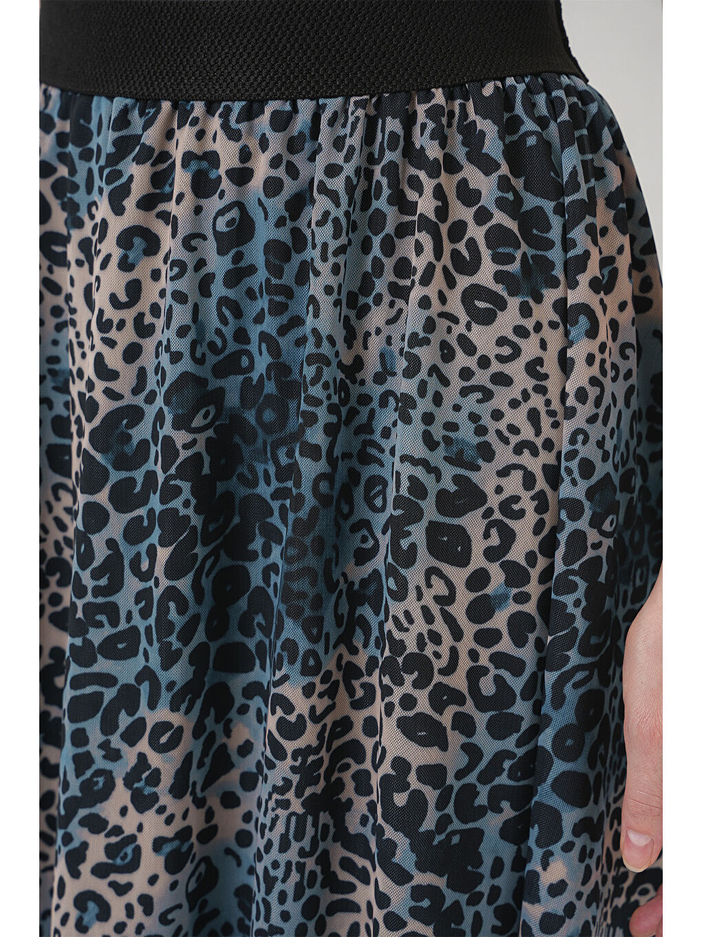 8032 Uzun Şifon Etek - İndigo-4