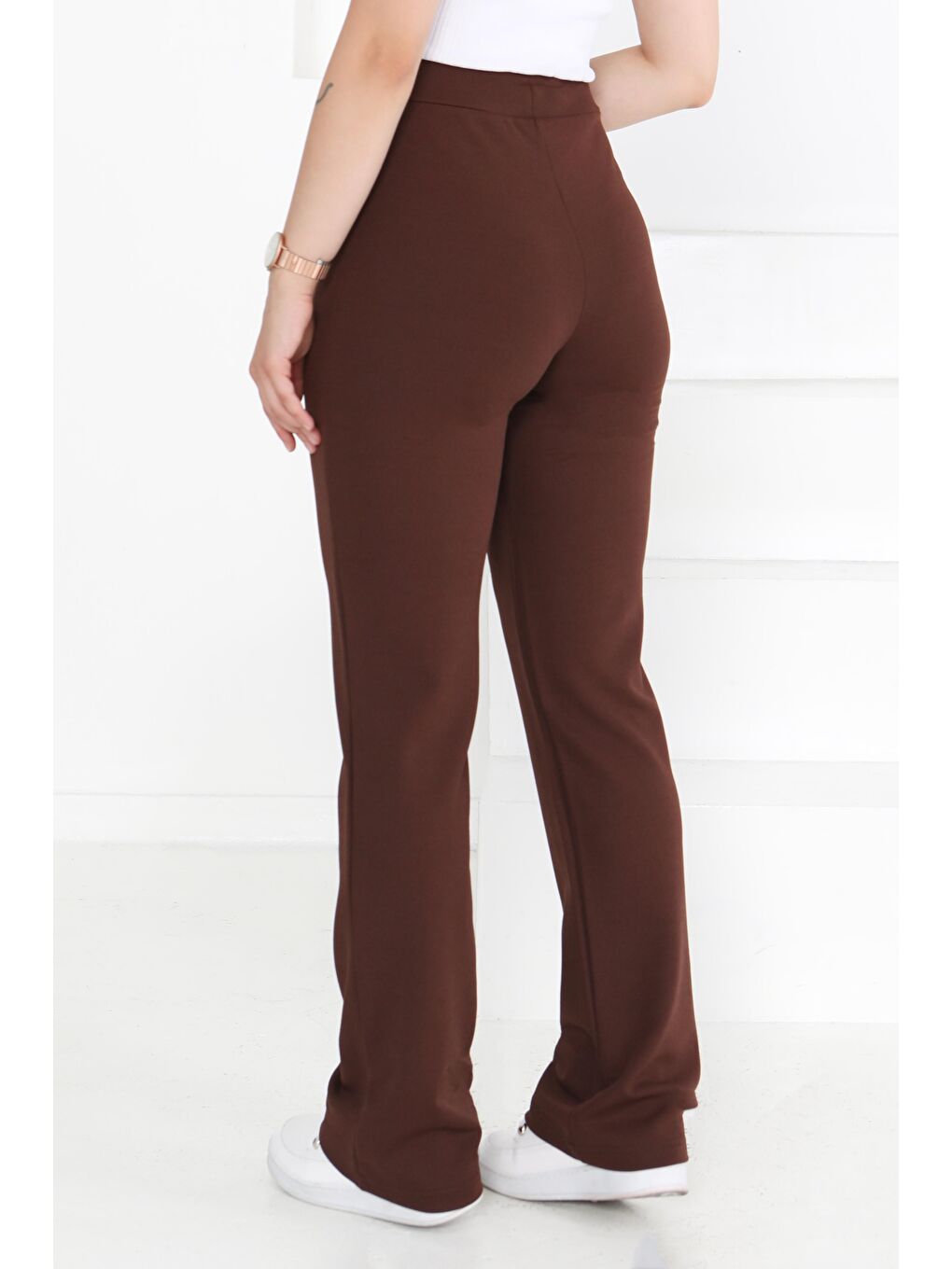 Kahverengi Çimalı Spor Pantolon Kahve - 27353-4