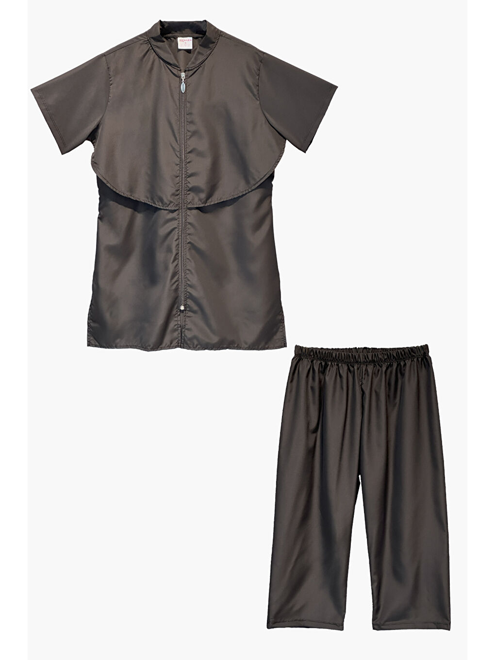 Siyah Önü Kapaklı Paraşüt Kısa Kollu Yarı Kapalı Mayo Nurel R2608-1