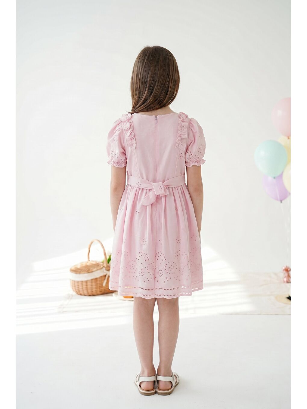 Pembe kız çocuk elbise-1