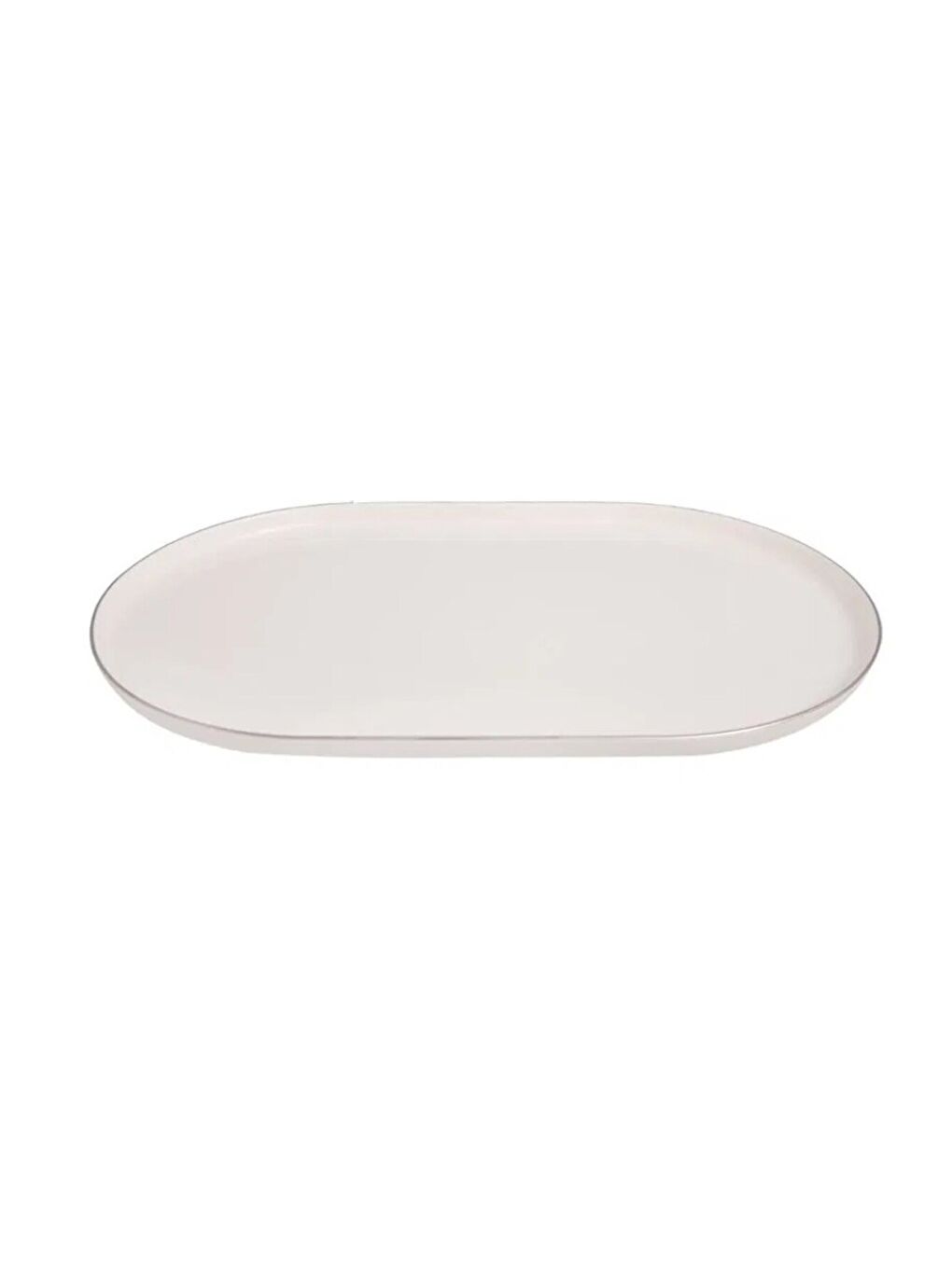 Ekru Chopin Platin Oval Kayık Tabak 32cm Tekli-1