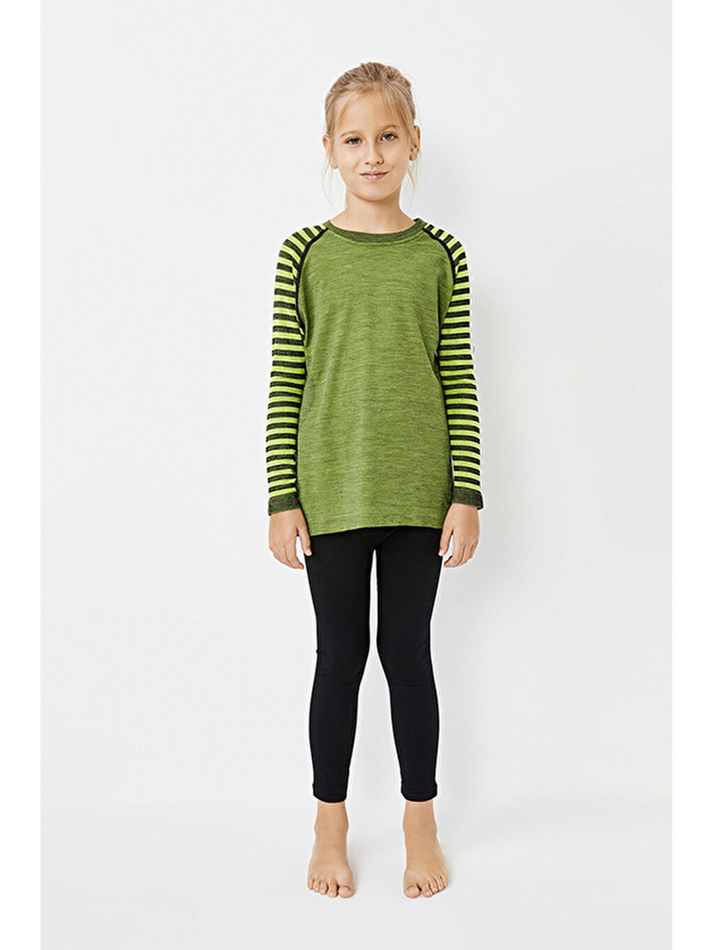 Yeşil Ultimate Merıno Çocuk Seamless Termal Sweatshirt