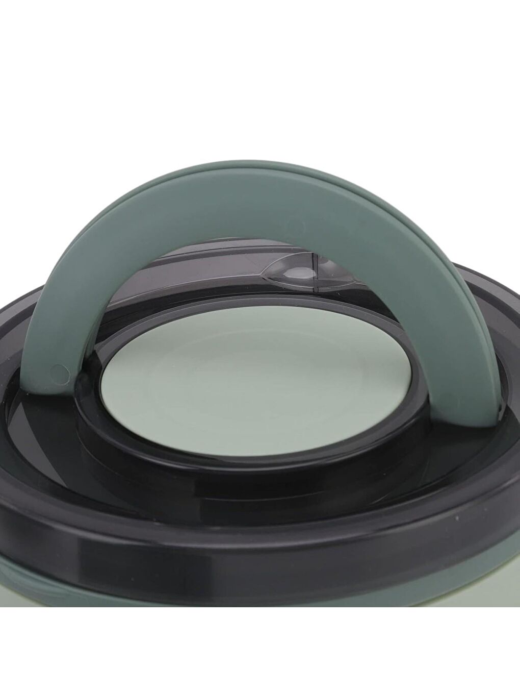 Çift Katlı Taşıma Kulplu Paslanmaz Çelik Yuvarlak Beslenme Kabı 1600 ml (T0135) Haki-5