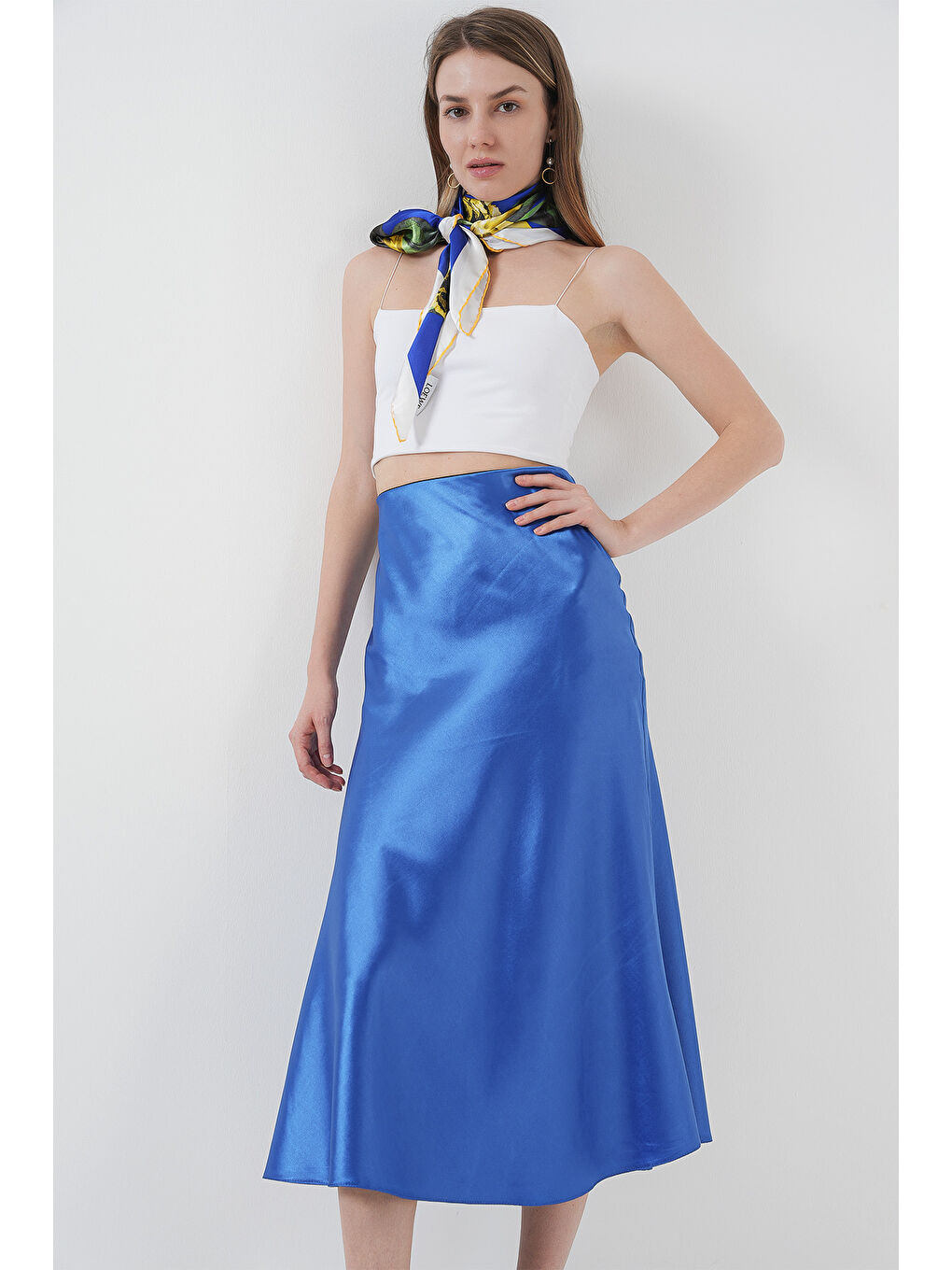 15806 Saten Etek - İndigo