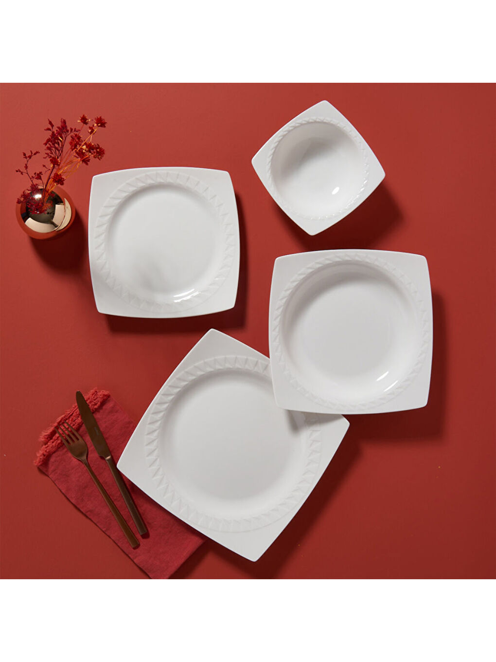 Ekru Majorı 24 Parça 6 Kişilik Yemek Takımı