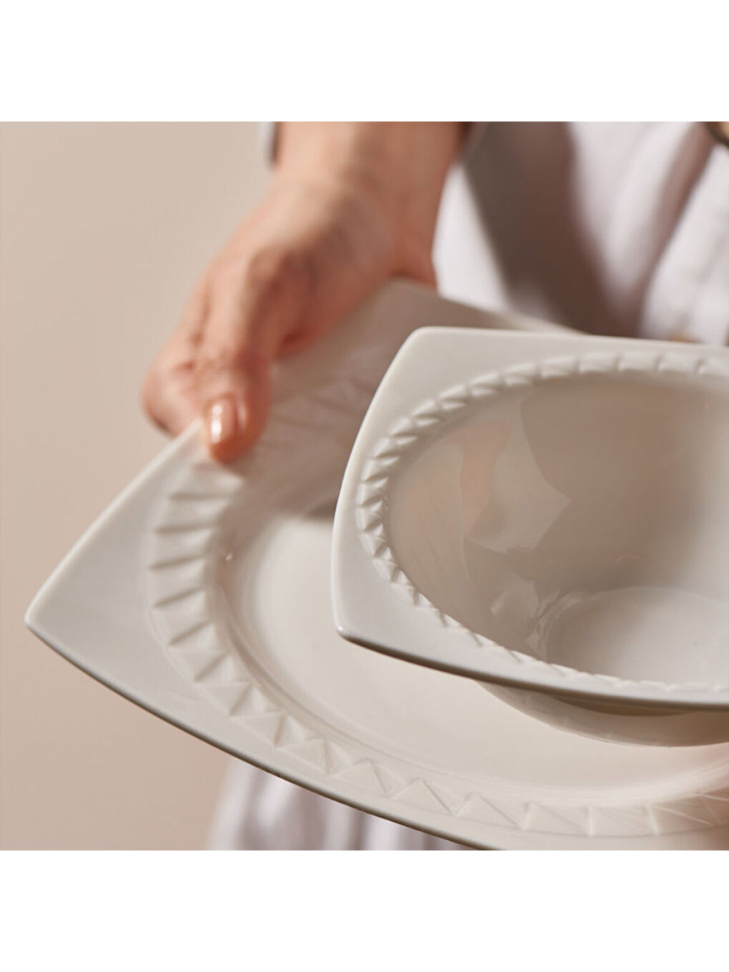 Ekru Majorı 24 Parça 6 Kişilik Yemek Takımı-3