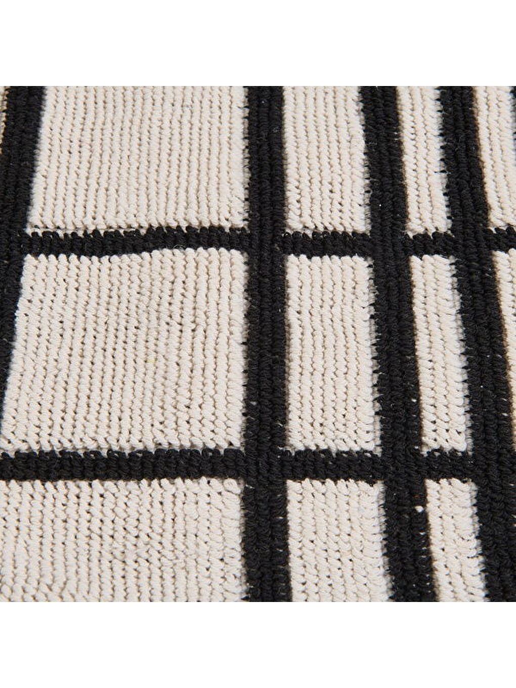 Lila Soft Roger 2'li Banyo Paspası - Ekru / Siyah - 60x100 cm + 50x60 cm-2