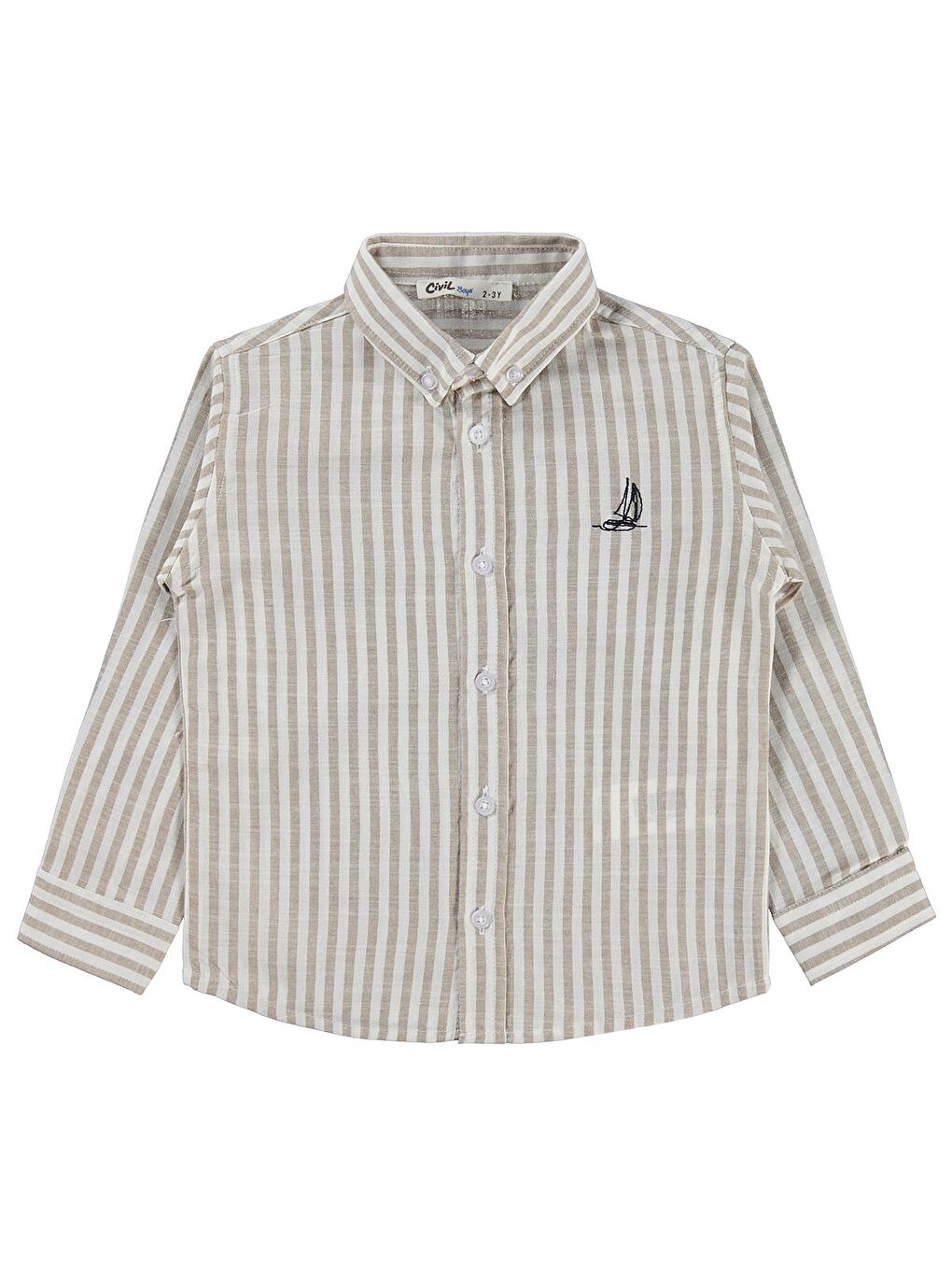 Boys Nakışlı Gömlek 2-5 Yaş Gömlek - Bej 3-4 Yaş