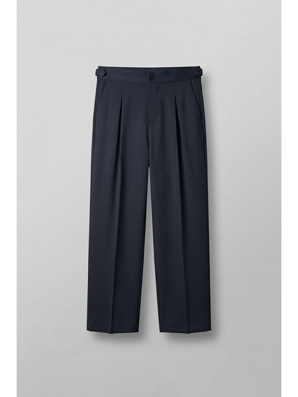 Erkek Süper Baggy Pileli Geniş Paça Gabardin Pantolon Lacivert