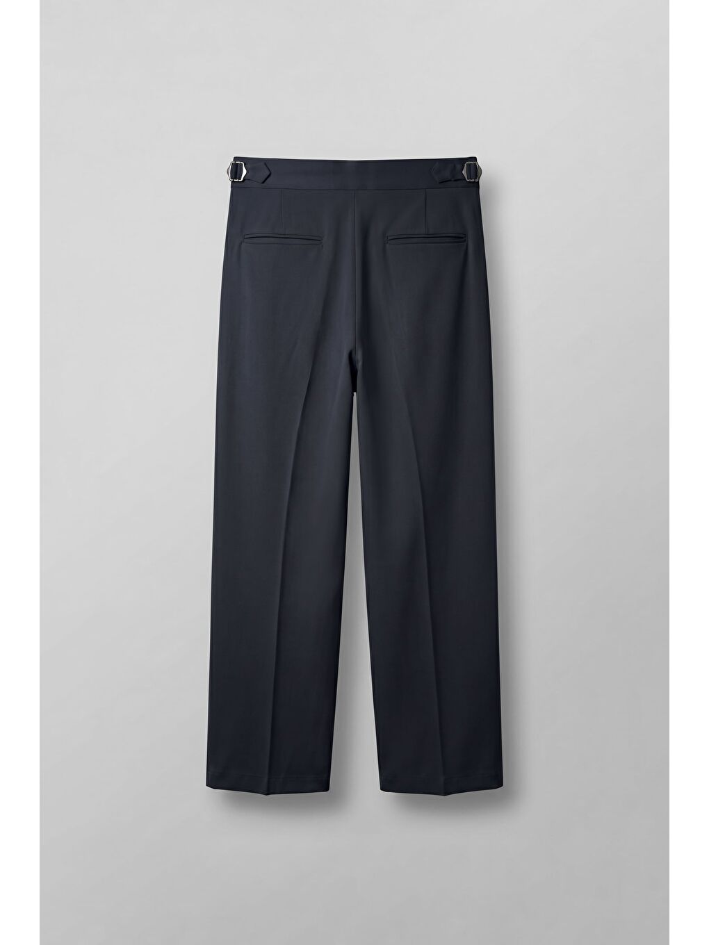 Erkek Süper Baggy Pileli Geniş Paça Gabardin Pantolon Lacivert-1