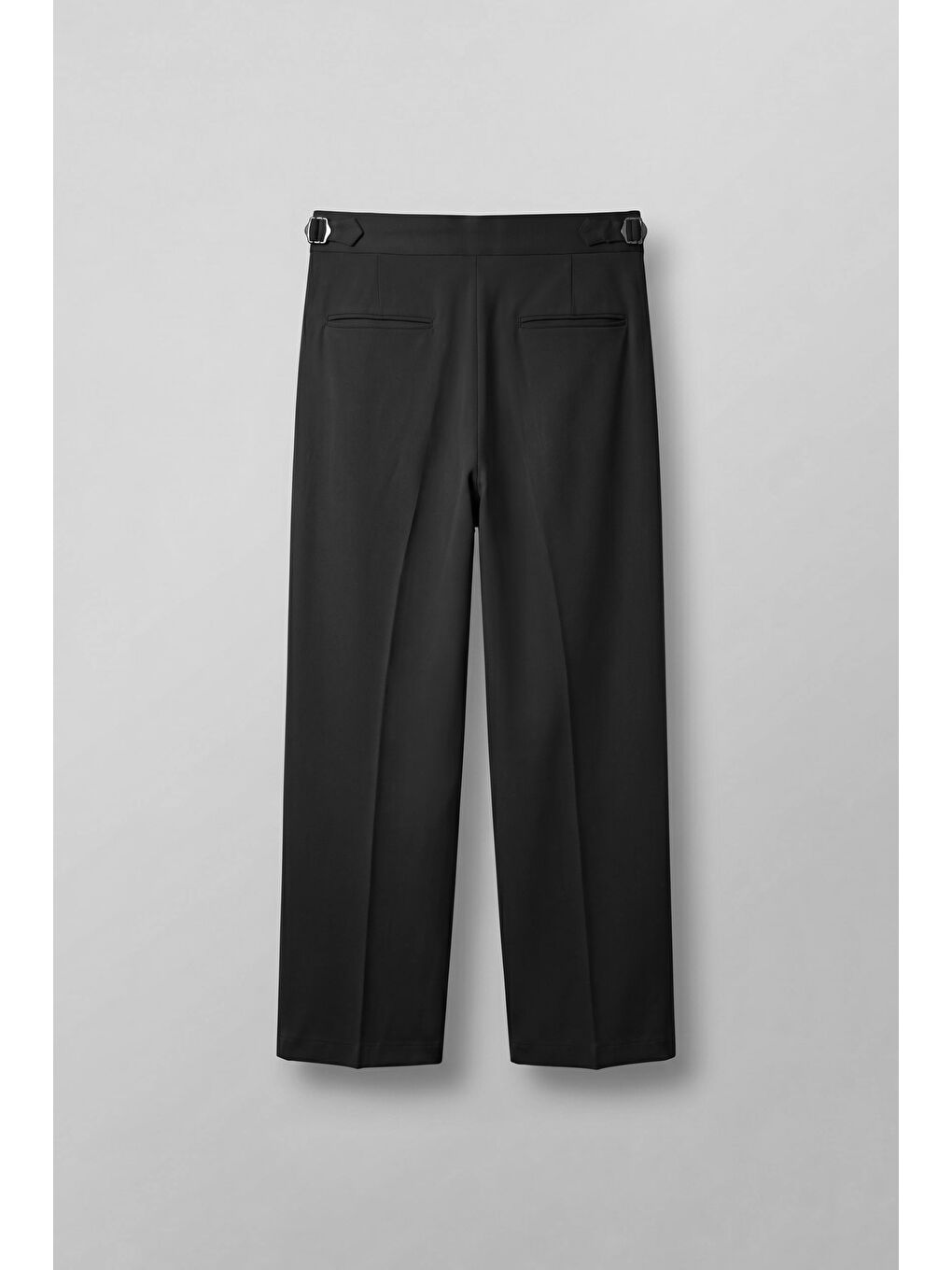 Erkek Süper Baggy Pileli Geniş Paça Gabardin Pantolon Siyah-1