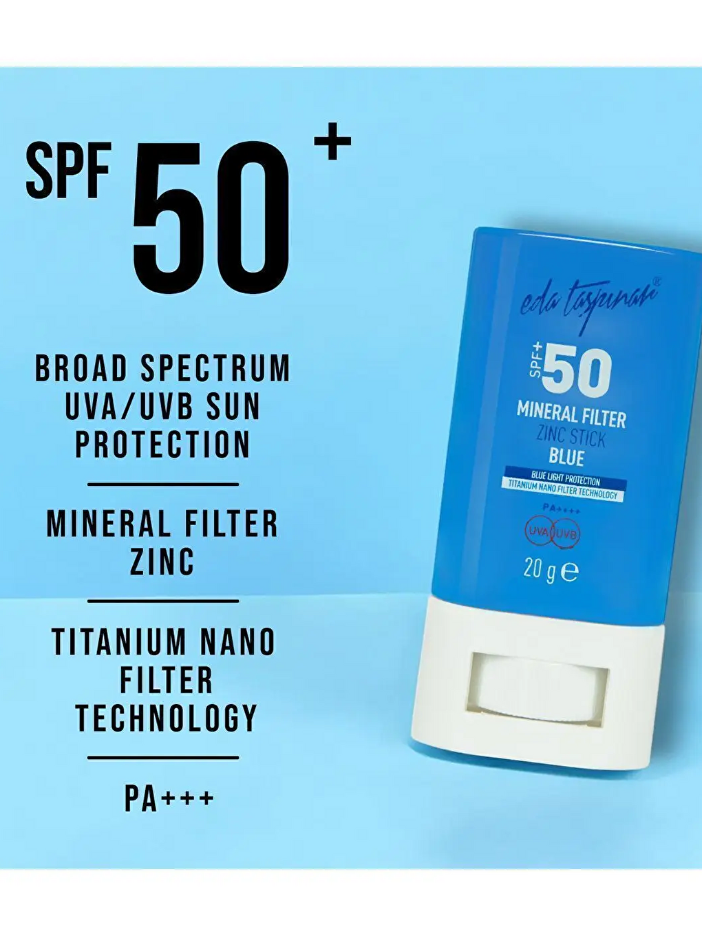 SPF 50+ Mineral Filtreli Mavi Zinc Stick (EGY0030)-3