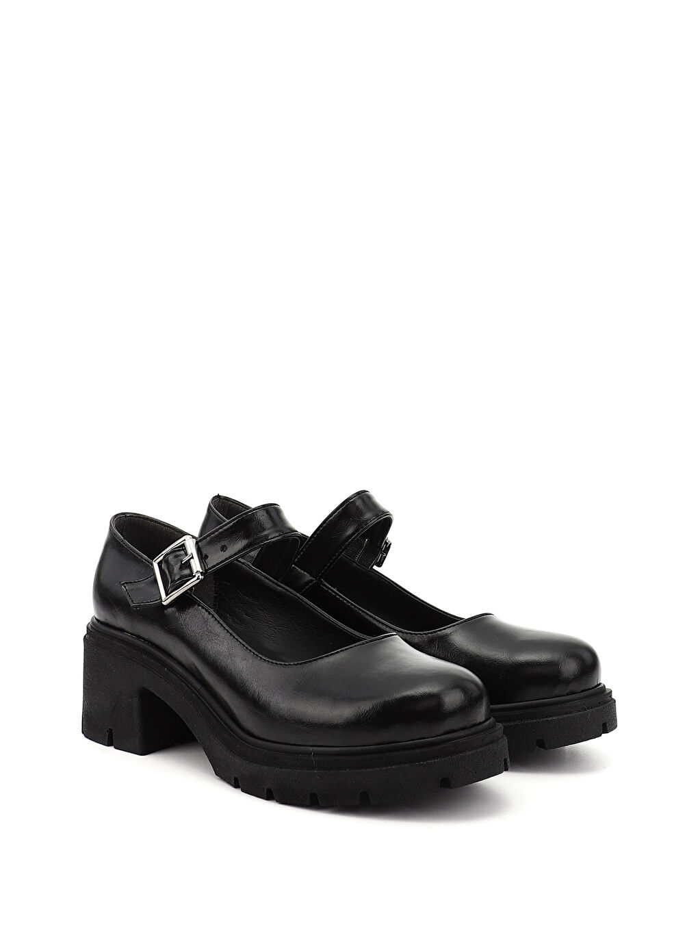 Mor Kadın ZÜMRÜT-SİYAH Kalın Topuklu Ayakkabı-1