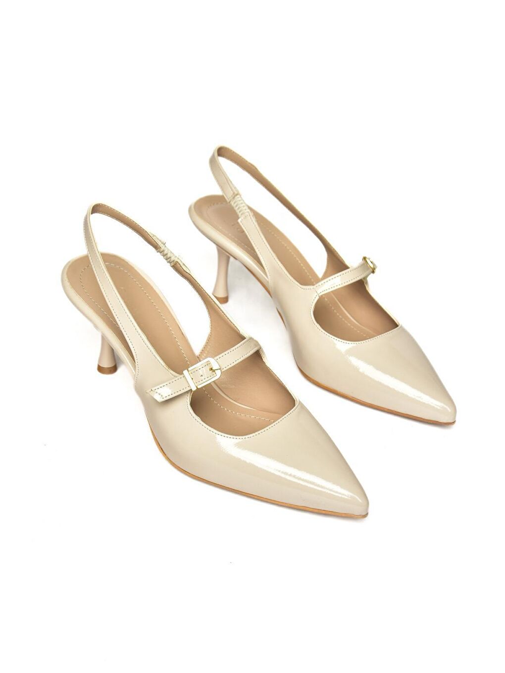 S4042006 Bej Kadın Topuklu Ayakkabı-2