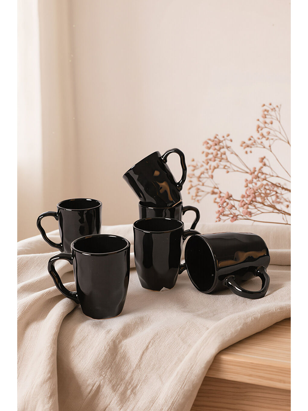 Siyah Organik Kupa 10 Cm 6 Adet-3