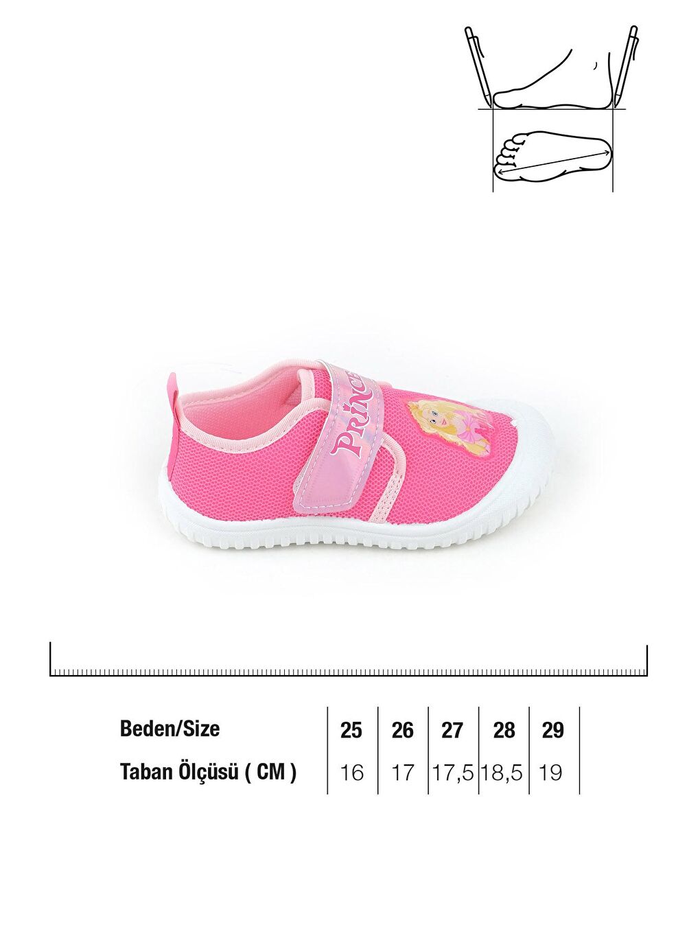 Fuşya Yazlık Keten Prenses Kız Çocuk Cırtlı Ayarlanabilir Ayakkabı-1