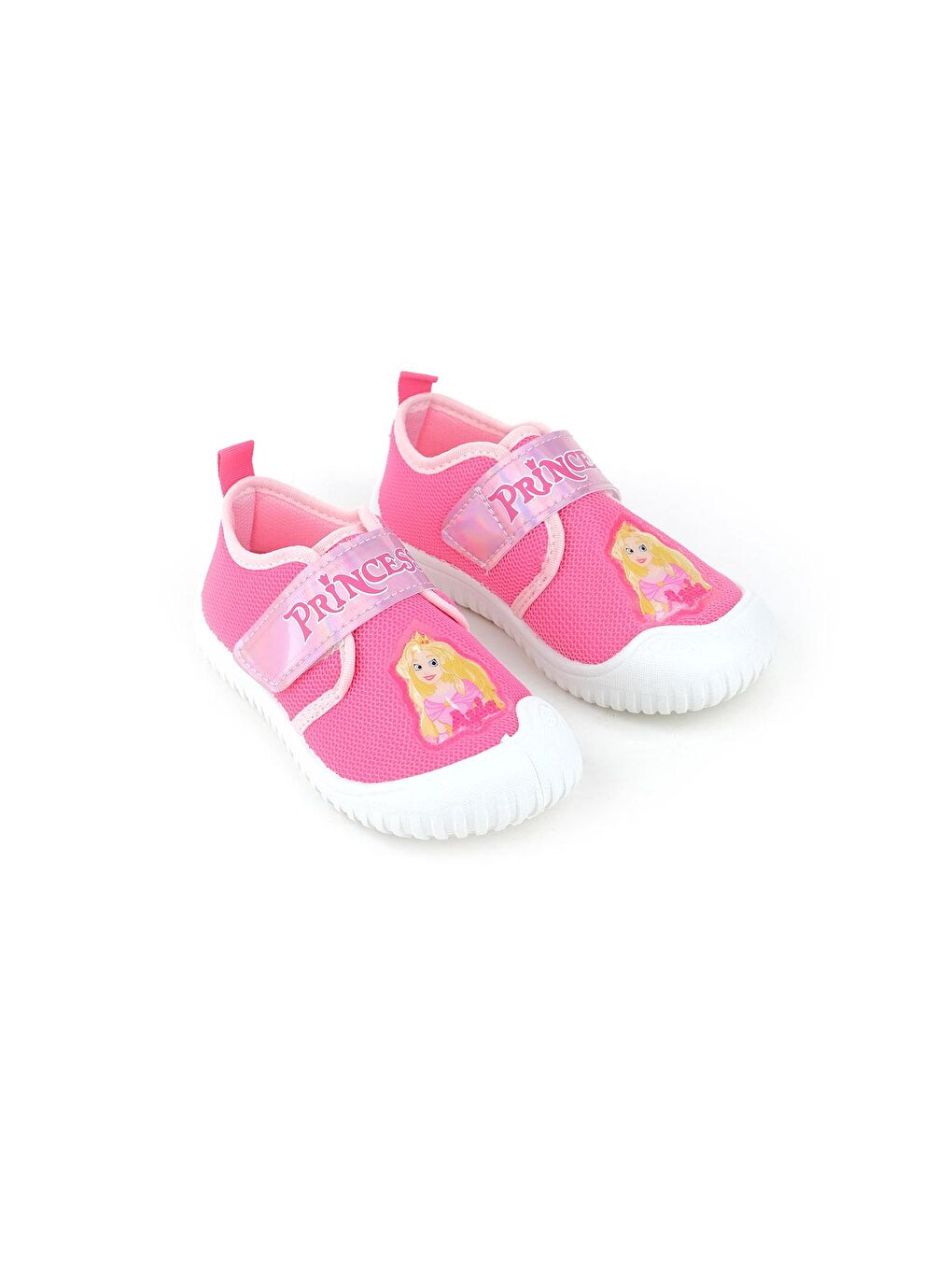 Fuşya Yazlık Keten Prenses Kız Çocuk Cırtlı Ayarlanabilir Ayakkabı-2