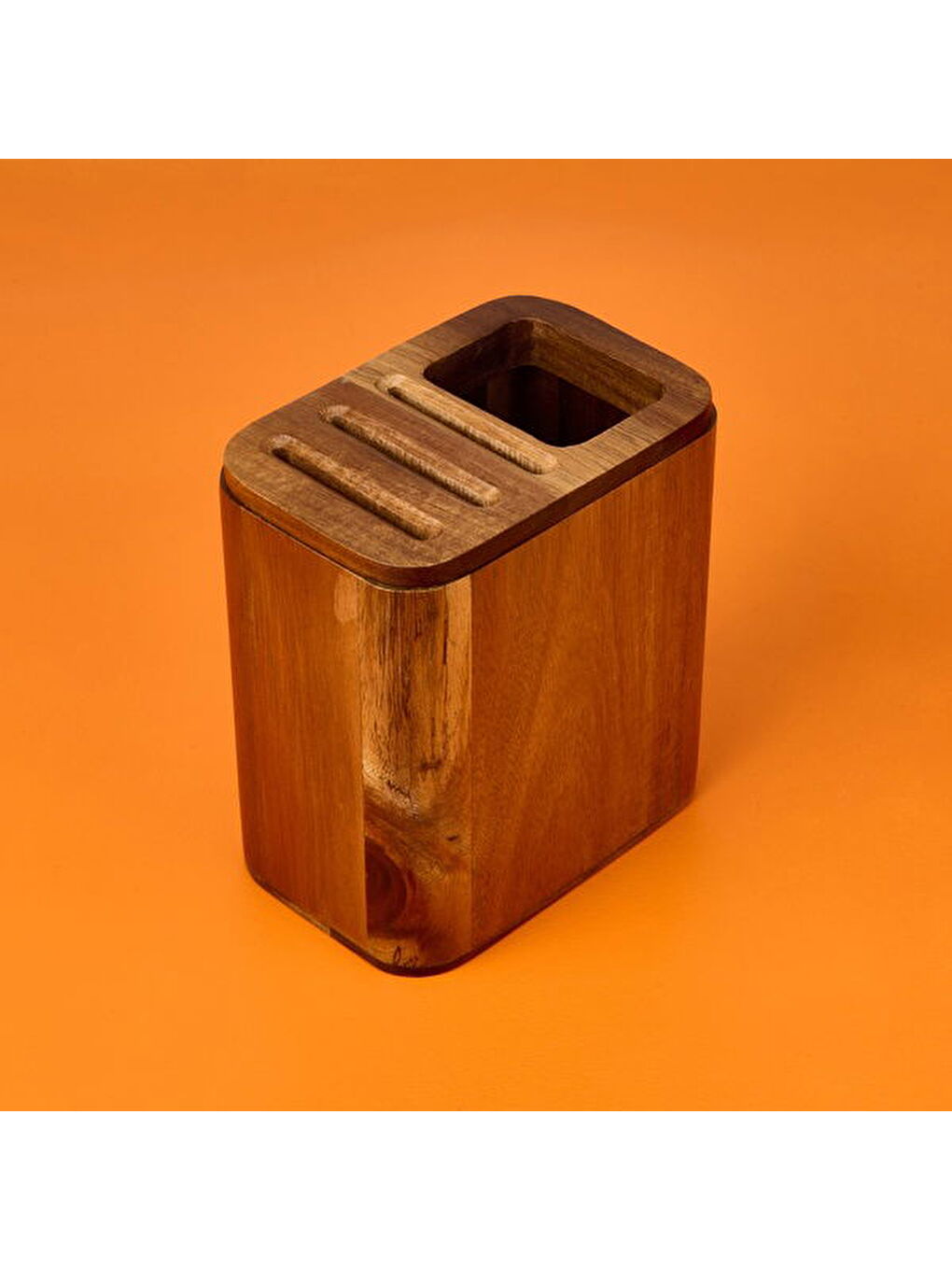 Akasya Kaşıklık ve Bıçaklık - Kahverengi - 15x10x17 cm-1