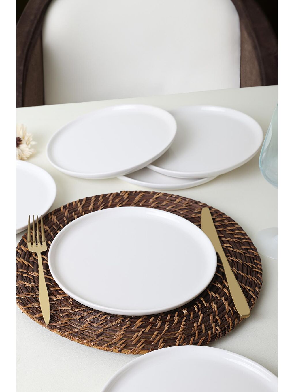 Beyaz Nordic Pasta Tabağı 22 Cm 6 Adet