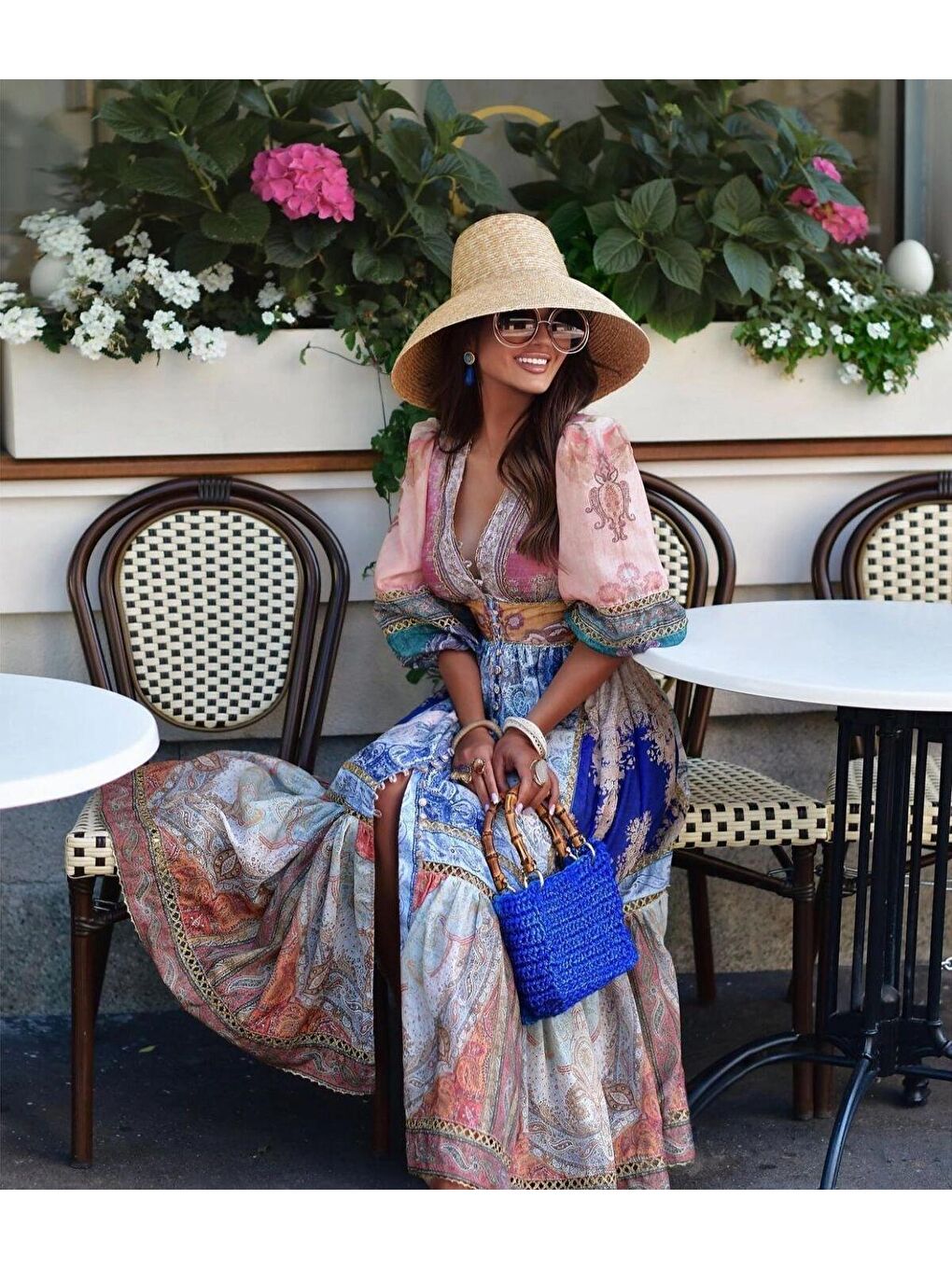 Karışık Zimmerman Desen Baskılı Elbise İthal Krep Kumas-4