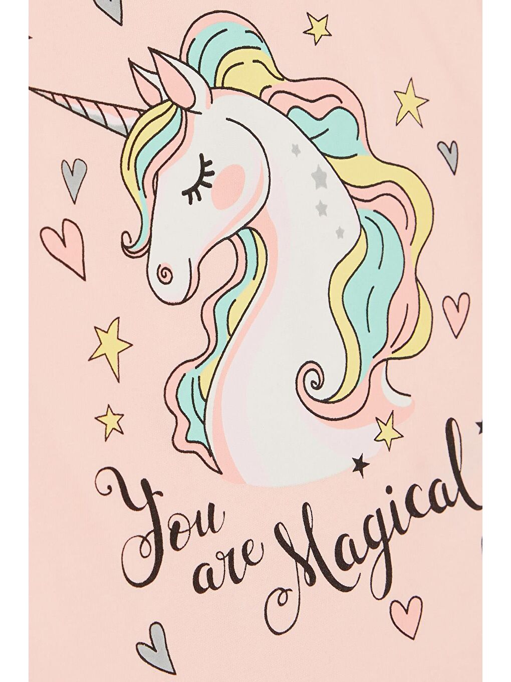 Pembe Kız Çocuk Kapri Taytlı Takım  Baskılı Somon (1.5-4 Yaş)-5