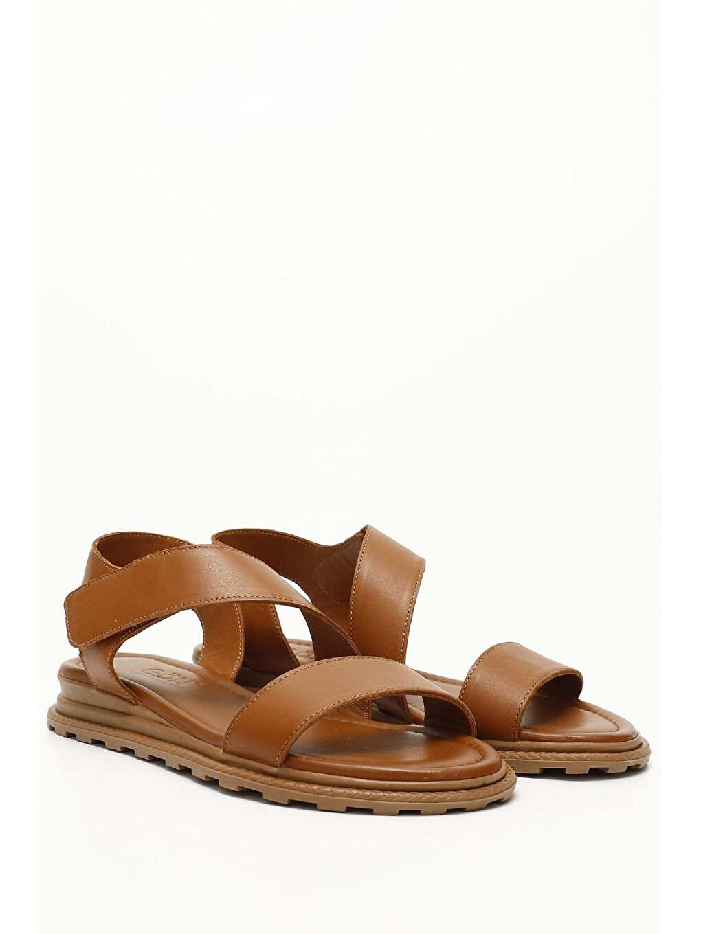 Kahverengi TABA-KAHVERENGİ  Hakiki Deri Dolgu Taban Sandalet 45033-1