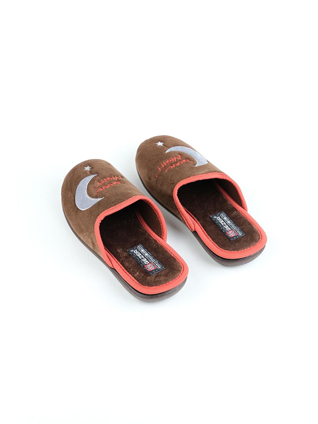 Kahverengi Kışlık Kadın Çıkarılabilir Cırtlı Taban Ev Terlik-3